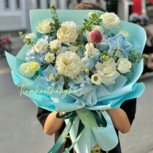 Bó hoa tone xanh dương