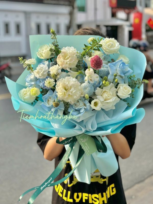 Bó hoa tone xanh dương