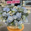 giỏ hoa tone xanh dương