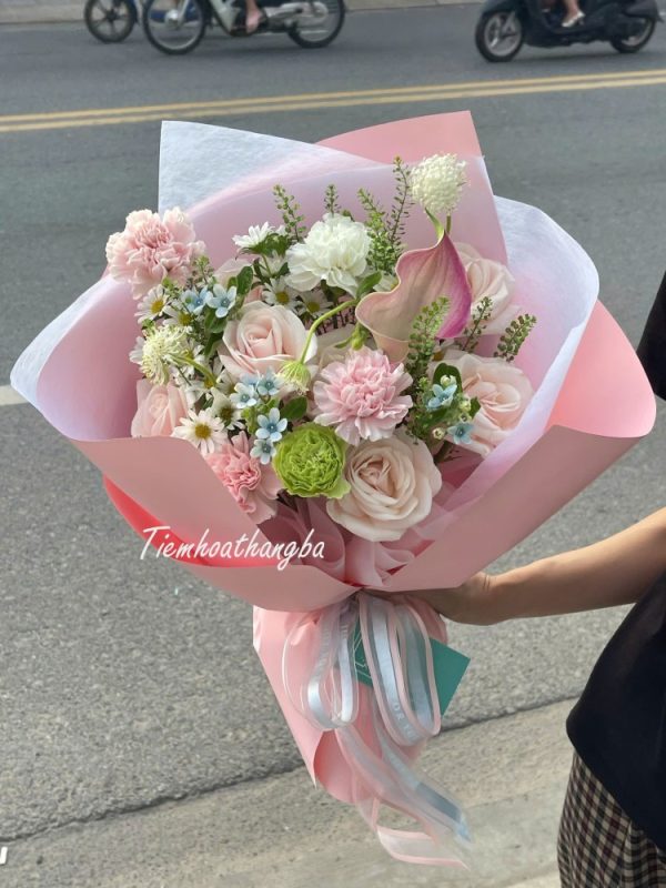 Bó hoa hồng nhẹ nhàng