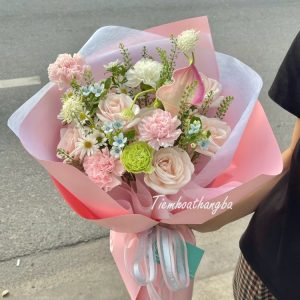 Bó hoa hồng nhẹ nhàng