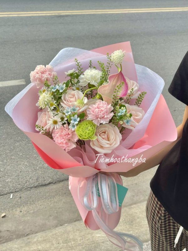 Bó hoa hồng nhẹ nhàng