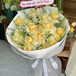 giỏ hoa tone vàng