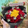 Bó hoa tone đỏ vàng