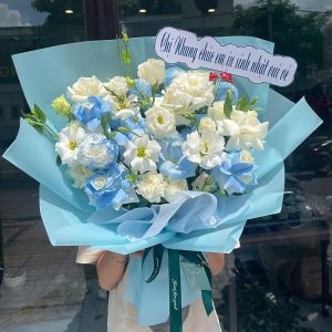 bó hoa tone xanh dương