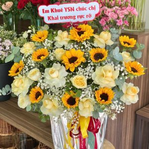 giỏ hoa hướng dương