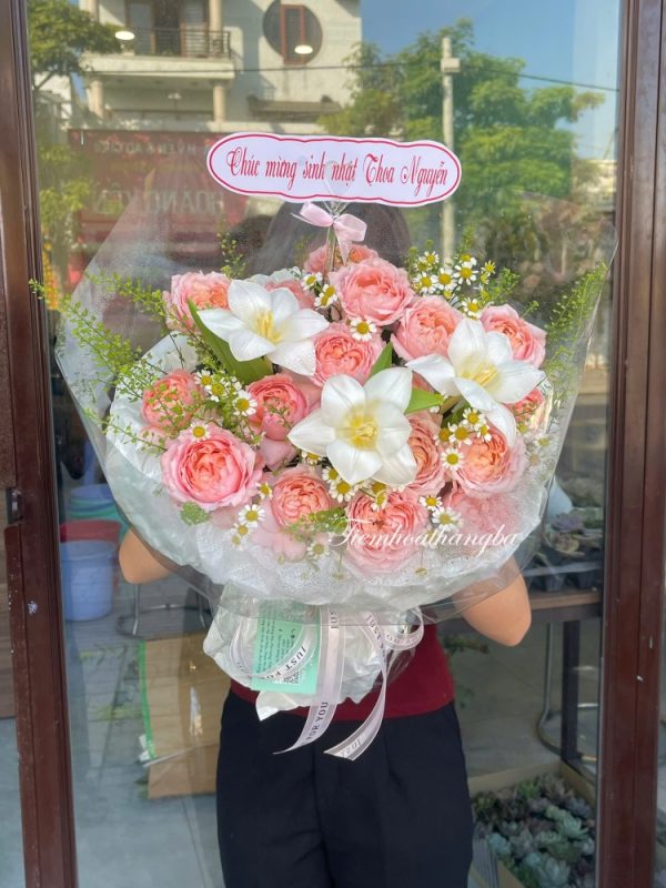 bó hoa hồng julibee mix tulip